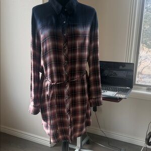 White Crow Plaid Shirt Jacket - Red and Blue